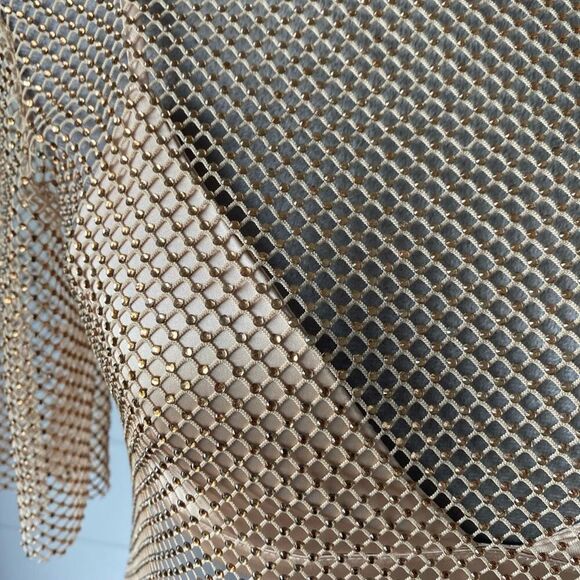 Torn By Ronny Kobo Samm Dusty Rose Rhinestone Mesh Top & Bra. Sz XS. NWT! - Picture 3 of 12